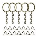 Argola Ouro Velho Com Corrente Para Chaveiro 23mm + Triangulo - 3000 Unidades