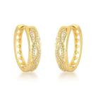 Argola oval m com detalhe entrelaçado em zircônia