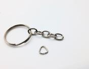Argola para Chaveiro 22mm Batida C/ Corrente Grossa + Elo Triangulo 6mm (100pçs) Cod1142