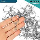 Argola Para Chaveiro Com Corrente - Tamanhos: 20mm / 24mm - Pacote Com 50 / 100 Unidades - BNVT Argola Para Chaveiro Com Corrente - Tamanhos: 20mm / 24mm - Pacote Com 50 / 100 Unidades - BNVT