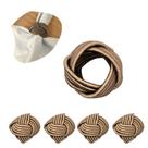 Argola Porta Guardanapo Trançado Kit 4 Pçs Cor Fendi