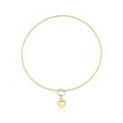 Argola Pulseira feminina fio pingente coração gordo Ouro 18k