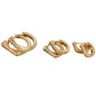 Argola Quadradinha Folheado A Ouro Kit Com 3 Pares Argola Quadradinha Folheado A Ouro Kit Com 3 Pares