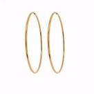 Argola Redonda 3.3cm E Pingentes Coração Rosa em Ouro 18k