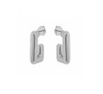 Argola Retangular Lisa Banhada a Ródio Branco - 2,8 cm X 1,9 cm Argola Retangular Lisa Banhada a Ródio Branco - 2,8 cm X 1,9 cm