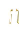 Argola Retangular Lisa Grande Banhada a Ouro - MEIA
