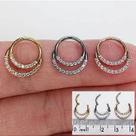 Argola titânio balaustre clicker com zircônias - 1,2mm