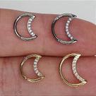 ARGOLA TITÂNIO LUA CRISTAIS CLICKER - 1,2mm