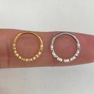 Argola titânio rama clicker com zircônias cravadas