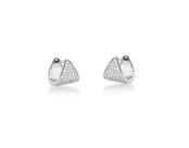 Argola triangular com cravação de cristal banhada a ródio branco