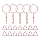 Argolas Com Corrente 23mm e Elo 8mm Rosa Bebê 100 Unidades
