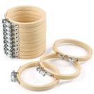 Argolas de bordado Caydo, pacote com 12, anel ajustável de madeira de 8 cm Argolas de bordado Caydo, pacote com 12, anel ajustável de madeira de 8 cm