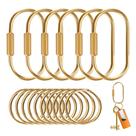 Argolas para Chaves Muitcdo de Latão Dourado com Fecho de Rosca, Kit com 6 Unidades