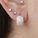 Argolinhas douradas queen com zircônias cristais - par