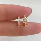 Argolinhas hide com zircônias em metal banhado - par