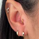 ARGOLINHAS NAKED RETA - Par de Argolas em Metal Banhado com Fecho Clicker