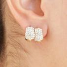 Argolinhas plus douradas com strass e fecho clicker - 7mm
