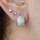Argolinhas prateadas queen com zircônias cristais - fecho click - 8mm