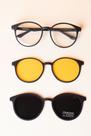 Armação de grau com lentes solar e noturna