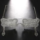 Armação de Óculos de Sol Vintage Masculina com Borla e Strass - Dobrável