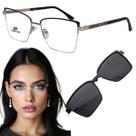Armação De Óculos Feminino Clip-on 2 Em 1 Solar Sofisficado Multiclips