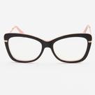 Armação de Óculos Feminino Gatinho Preto/Rosa