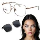 Armação de Óculos Feminino Multiclips Dual Mult-115 Metal Quadrado Cor Branco
