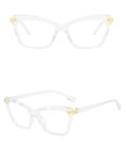 Armação de Óculos Gatinho Premium Design Textura Diamantada Lente sem Grau LukeSports Cor:Transparente