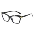 Armação de Óculos Gatinho Premium Design Textura Diamantada Lente sem Grau LukeSports - Preto