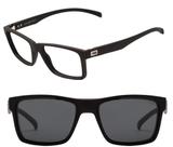 Armação de Óculos Hb 0339 10103390243032 Preto Fosco Clip On Cinza Polarizado