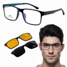Armação de óculos masculino para grau tr 3x1 noturno e solar Multiclips