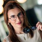 Armação e Óculos de Sol Clip-On Feminino Redondo Preto Duo 3 em 1