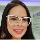Armação feminina branca quadrada