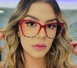 Armação feminina quadrada vermelha pintada