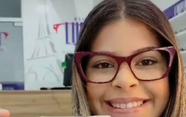 Armação feminina retangular vermelha