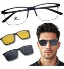 Armação Masculino Metal Clip-on Solar Polarizado Multiclips