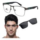 Armação Multiclips Masculina Metal Clip On Solar Quadrado