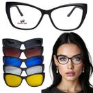 Armação Óculos Feminino Multiclips +kit Com 5 Lentes Clip On Armação Óculos Feminino Multiclips +kit Com 5 Lentes Clip On