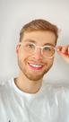 Armação Óculos Grau Masculino Redonda Bial Transparente Armação Óculos Grau Masculino Redonda Bial Transparente