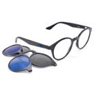 Armação Oculos Redondo ClipOn Solar Lente Espelho Smart 985