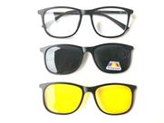 Armação para Óculos de Grau + 2 Lentes Clip On Noturna e Solar Modelo 2263 Armação para Óculos de Grau + 2 Lentes Clip On Noturna e Solar Modelo 2263