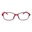 Armação para Óculos de Grau Infantil Oval Transparente Vermelho Haste com Abertura para Cordão Bolinha Preto Arco-Iris Kids Armação para Óculos de Grau Infantil Oval Transparente Vermelho Haste com Abertura para Cordão Bolinha Preto Arco-Iris Kids