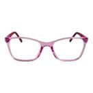 Armação para Óculos de Grau Quadrado Cestavado Infantil Rosa Transparente Haste em Vermelho Feminina Arco-Iris Kids Armação para Óculos de Grau Quadrado Cestavado Infantil Rosa Transparente Haste em Vermelho Feminina Arco-Iris Kids