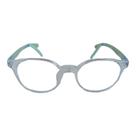Armação para Óculos de Grau Redondo Infantil Ajustável Transparente Hastes Azul Claro por fora e Verde Claro Dentro Masculino Arco-Iris Kids Armação para Óculos de Grau Redondo Infantil Ajustável Transparente Hastes Azul Claro por fora e Verde Claro Dentro Masculino Arco-Iris Kids