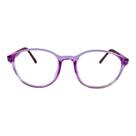 Armação para Óculos de Grau Redondo Transparente Rosa Escuro Haste Vermelho Escuro Arco-Iris Kids Armação para Óculos de Grau Redondo Transparente Rosa Escuro Haste Vermelho Escuro Arco-Iris Kids