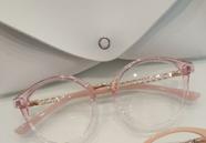 Armação para óculos transparente rosa em acetato Armação para óculos transparente rosa em acetato