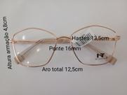 Armação receituário feminina metal hexagonal+ lentes graduadas com antireflexo