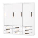 Armareo Roupeiro Anjos 3 Portas S/espelho Central 9 Gavetas S/pe Carioca Moveis Branco