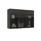 Armário 120cm 3 Portas de Vidro Mdf Dobradiças Slow Motion Lumina - Itatiaia Armário 120cm 3 Portas de Vidro Mdf Dobradiças Slow Motion Lumina - Itatiaia