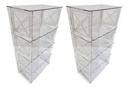 Armário 2 Un Transparente Em Acrílico Decora Festa 65 Cm 3Mm
